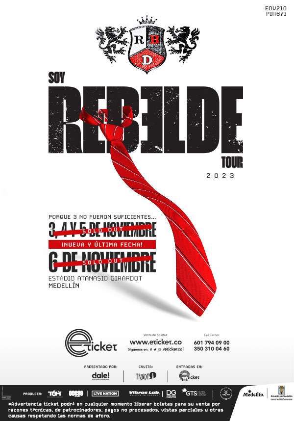 RBD SOY REBELDE TOUR 2023 Estadio Atanasio Girardot MEDELLÍN